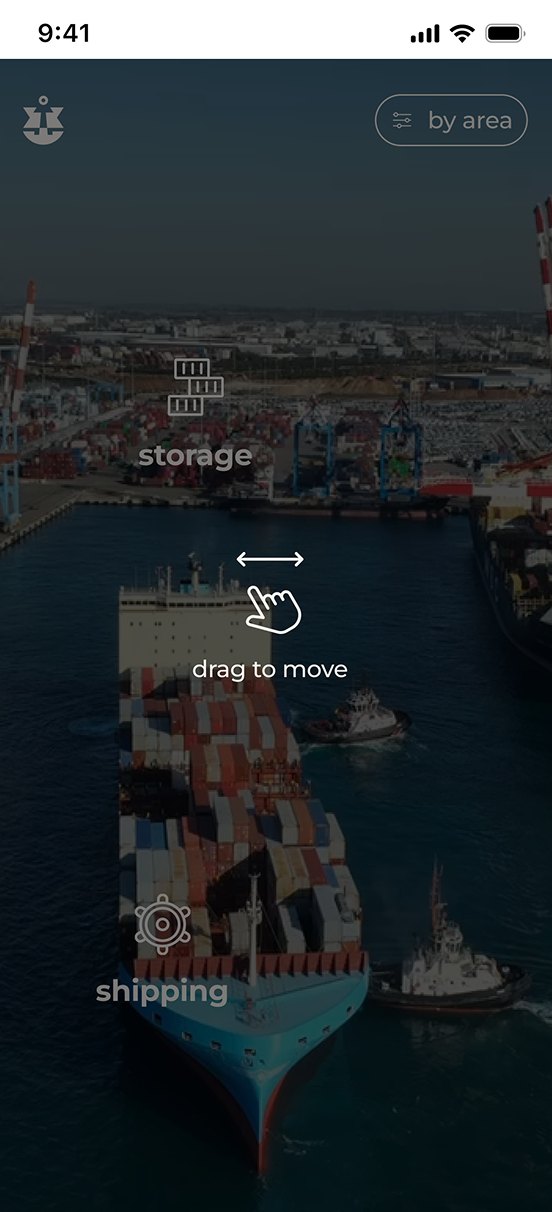 Home: drag to move across the port