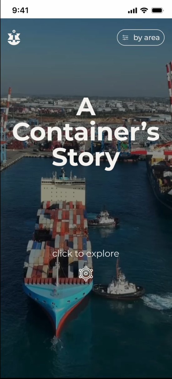 Intro screen: A Container’s Story, click to explore